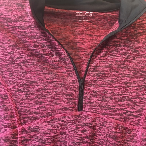 NWOT Zelos burgundy half zip quick dry pullover active top Size L - Picture 2 of 11